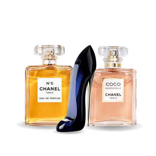 Combo de 3 perfumes  GOOD GIRL, COCO MADEMOISELLE, Chanel Nº5 100ml